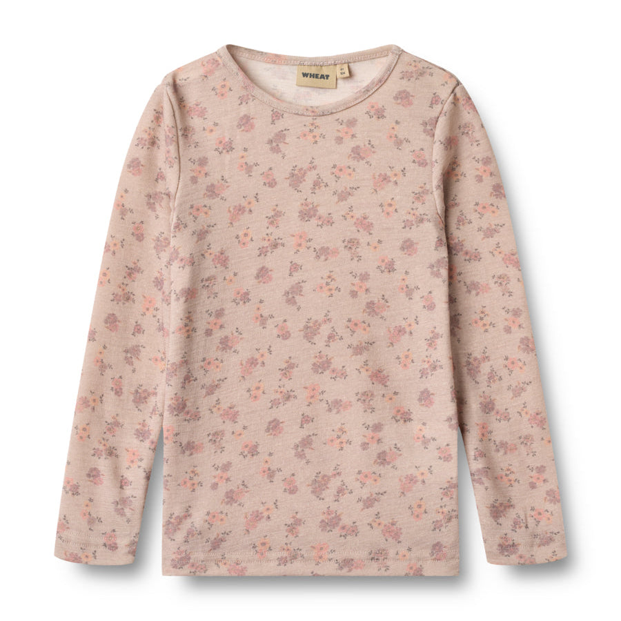 Wool T-Shirt L/S Alfie - Flowers