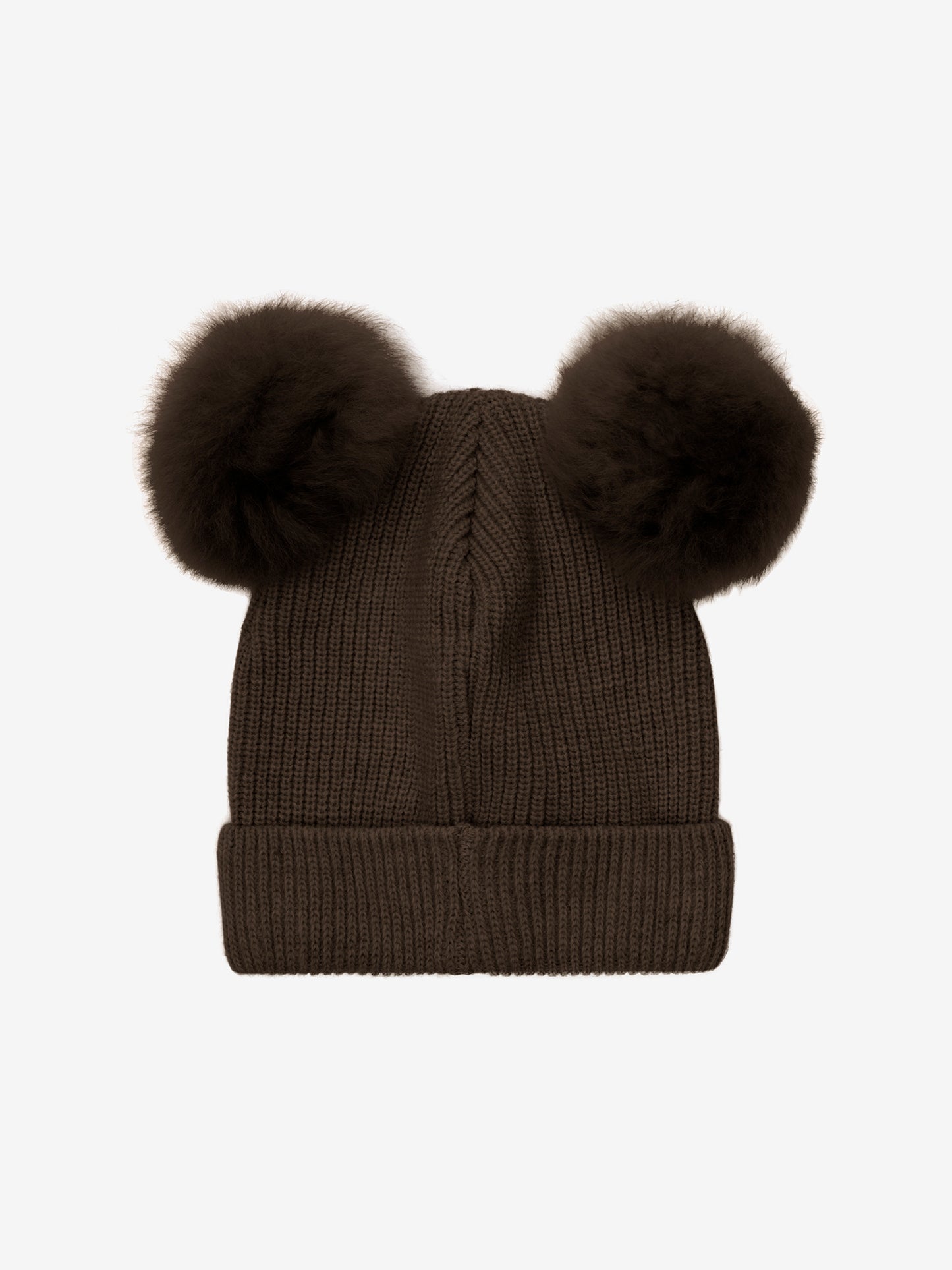 Hat Knit Alpaca Pompoms
