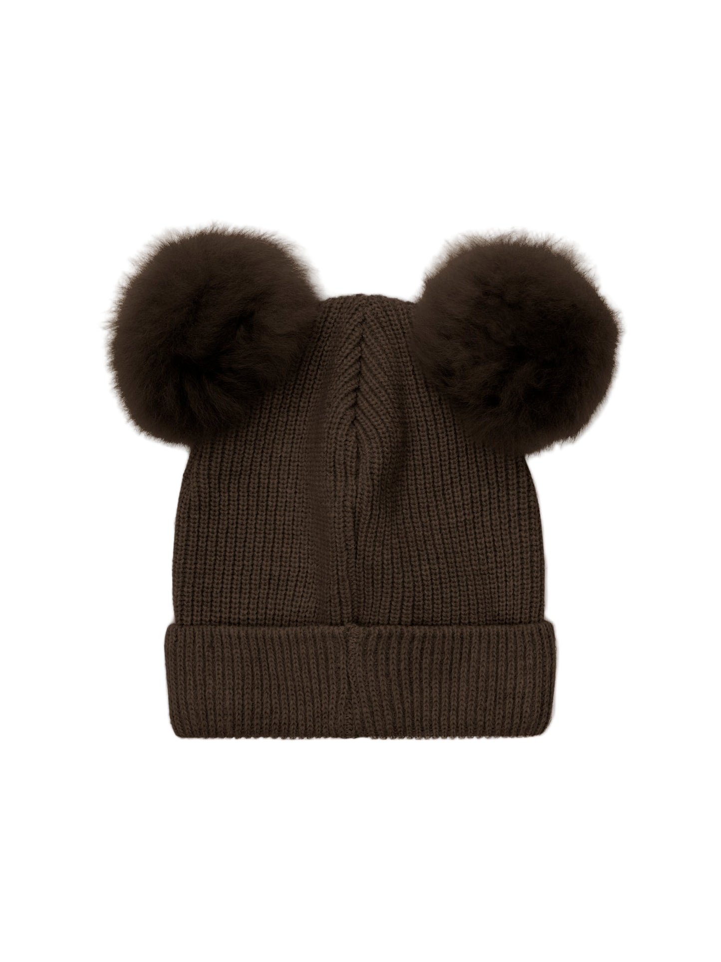 Hat Knit Alpaca Pompoms