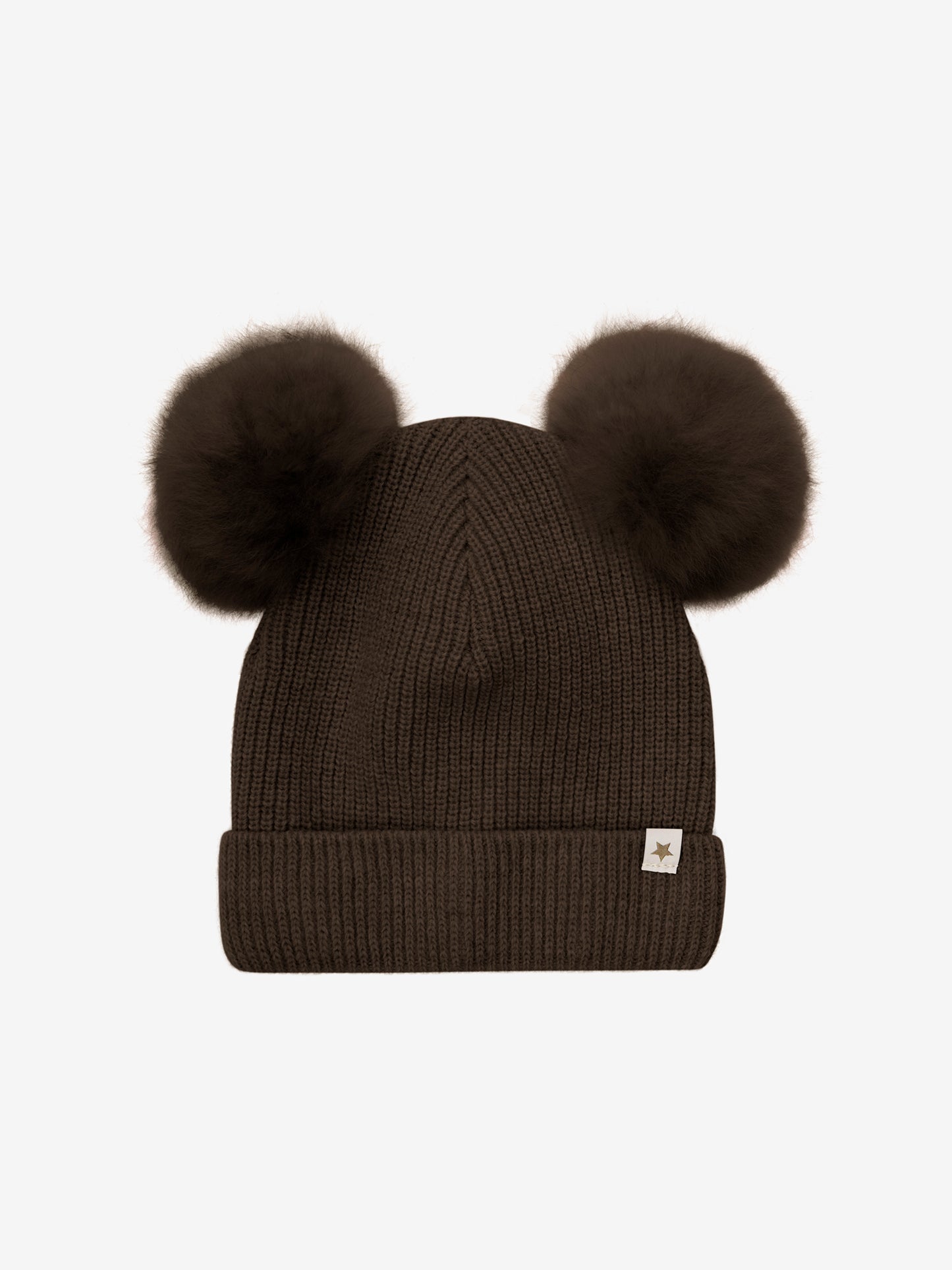 Hat Knit Alpaca Pompoms