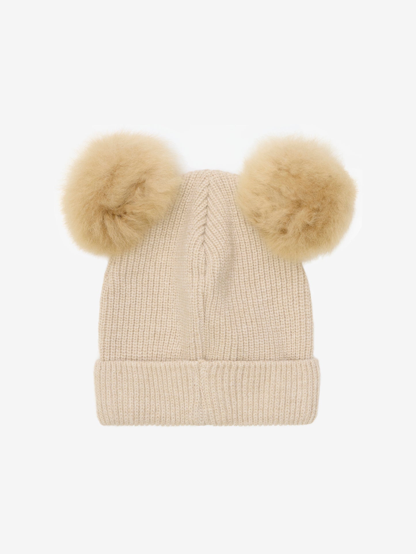 Hat Knit Alpaca Pompoms