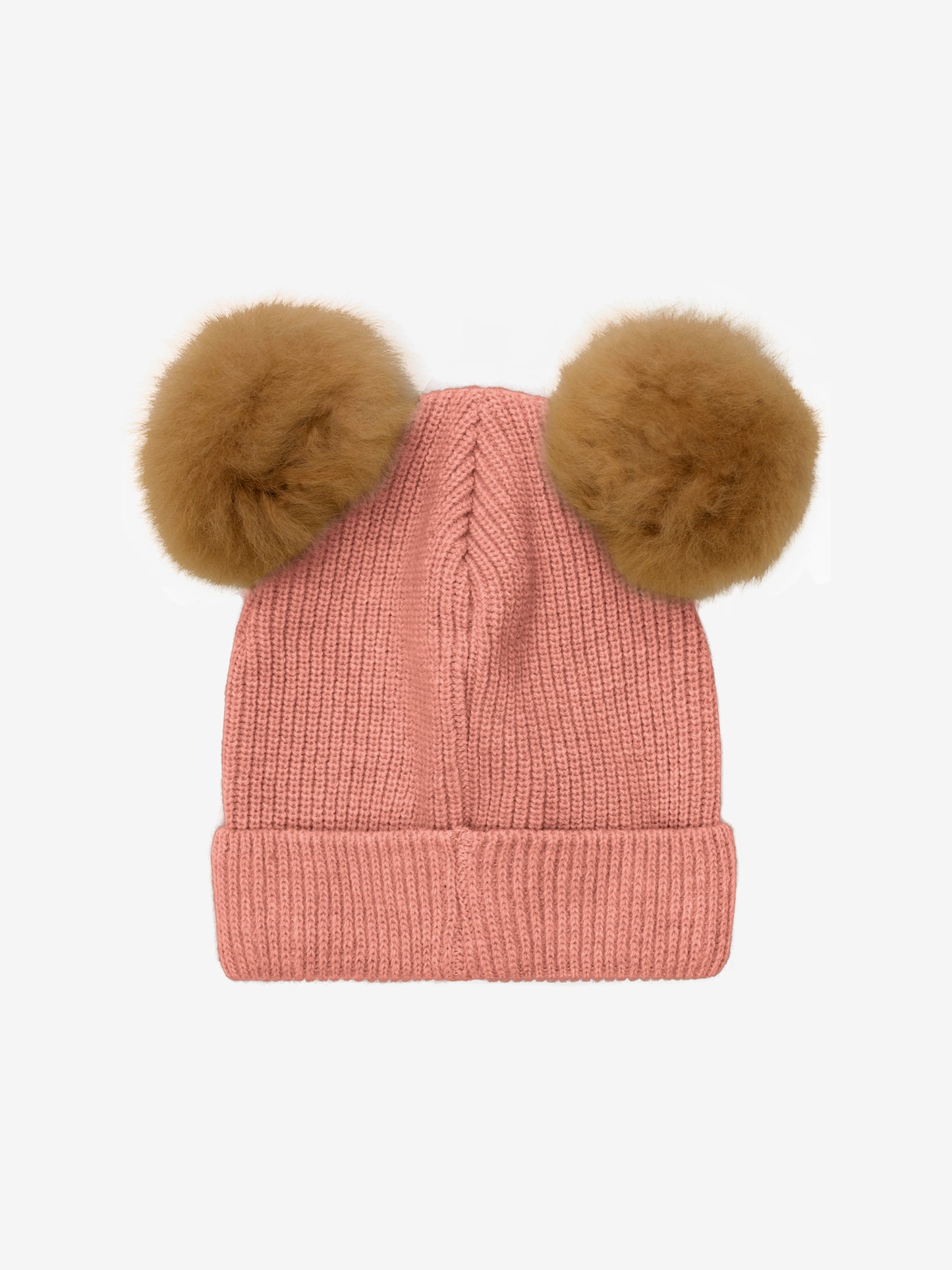 Hat Knit Alpaca Pompoms