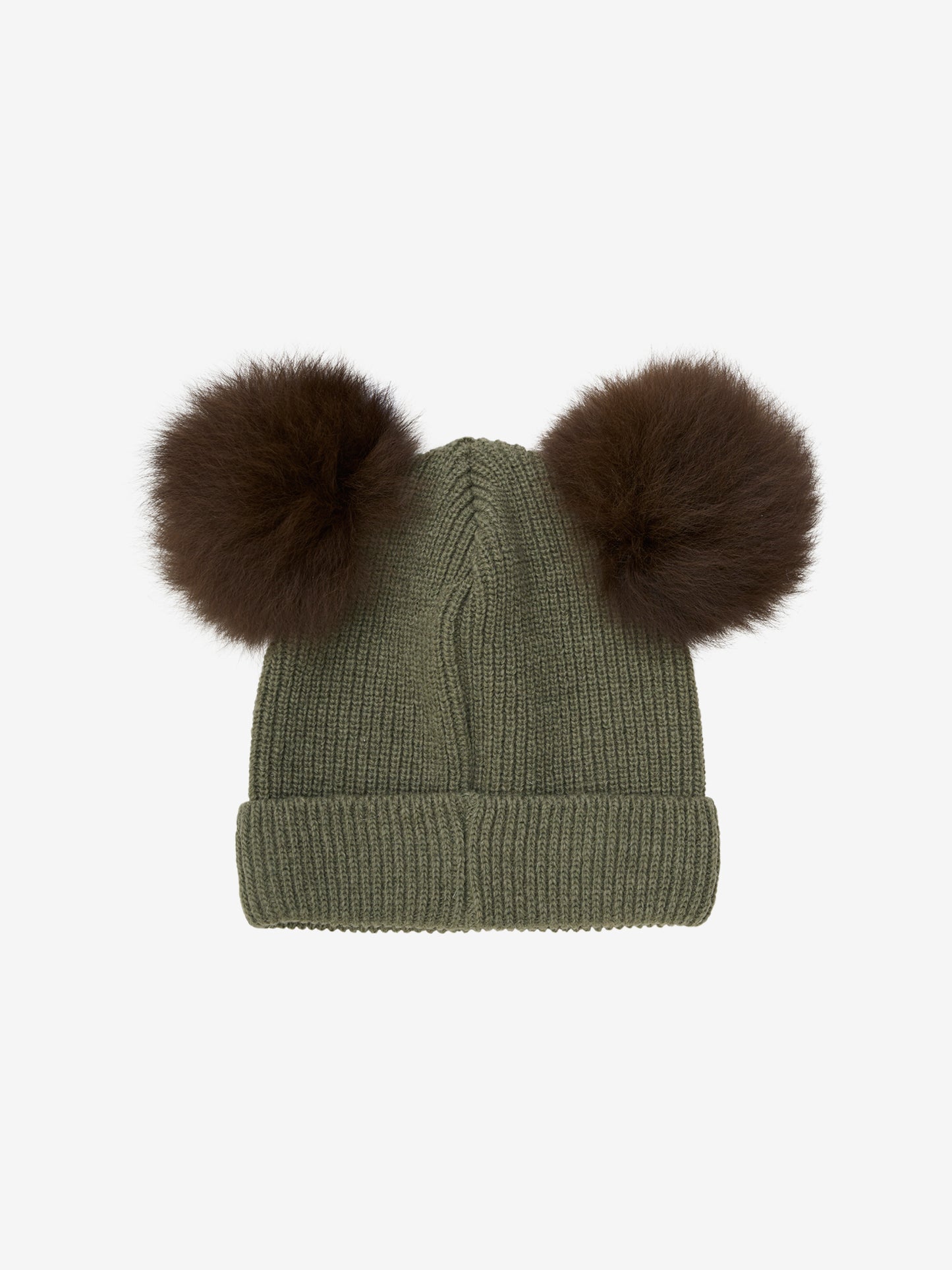 Hat Knit Alpaca Pompoms