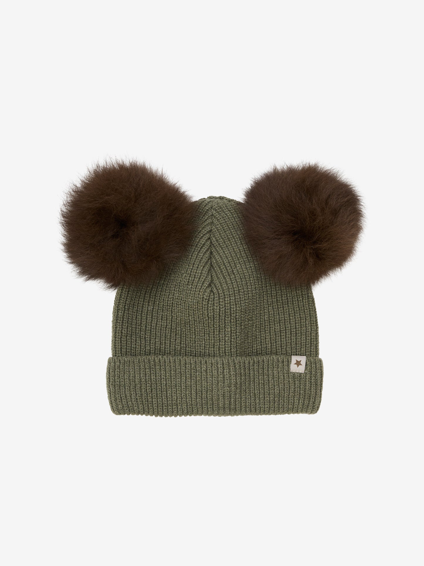 Hat Knit Alpaca Pompoms