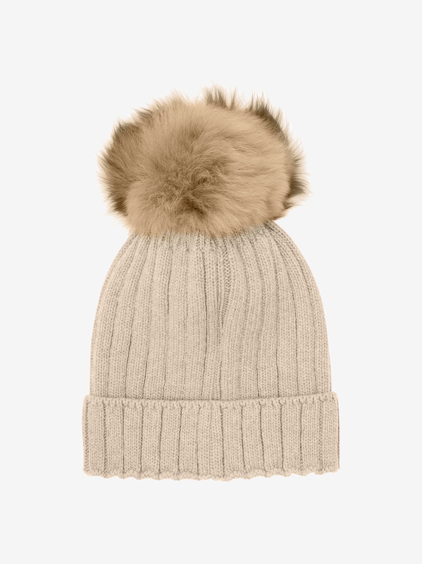 Hat Knit Alpaca Pompoms