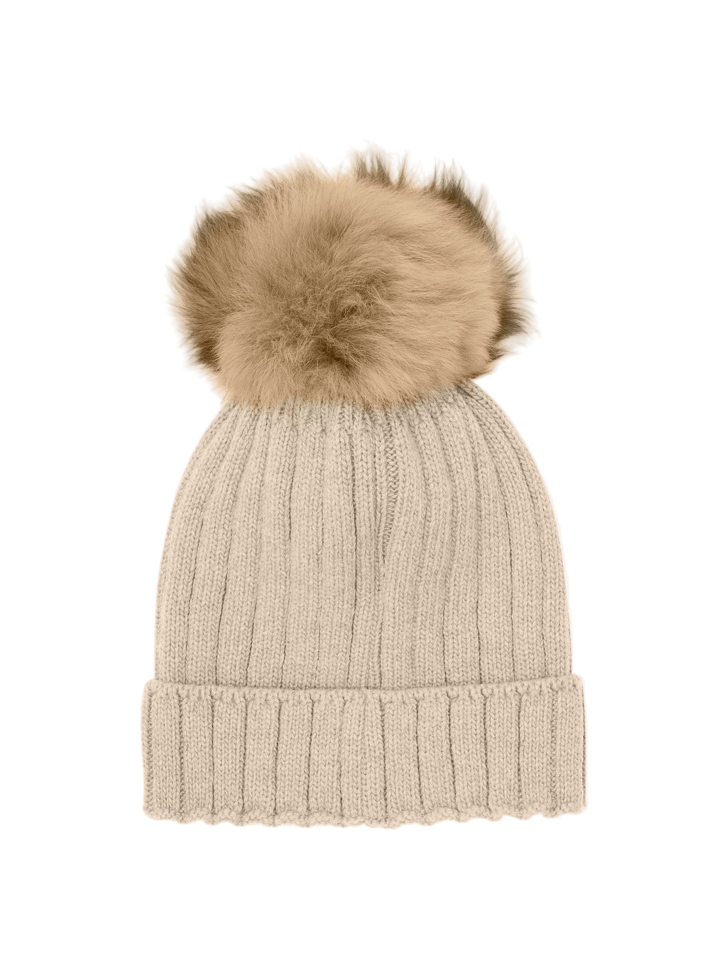 Hat Knit Alpaca Pompoms