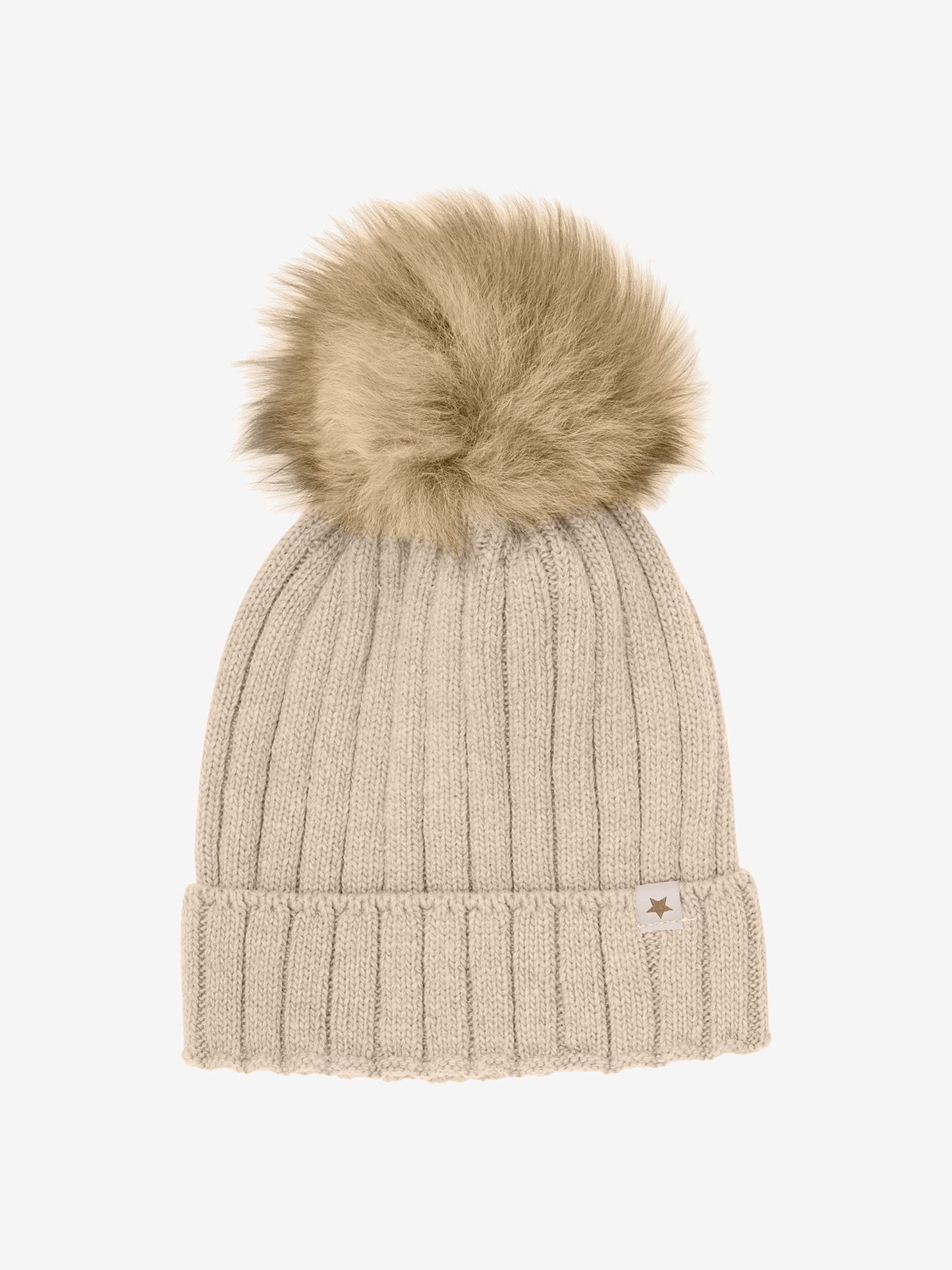 Hat Knit Alpaca Pompoms