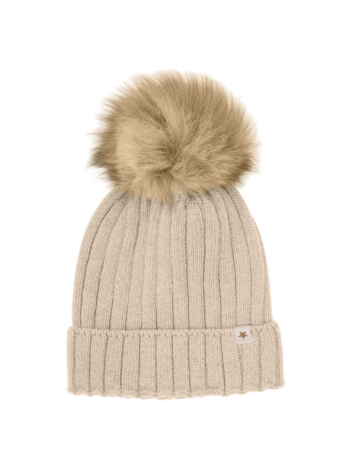 Hat Knit Alpaca Pompoms