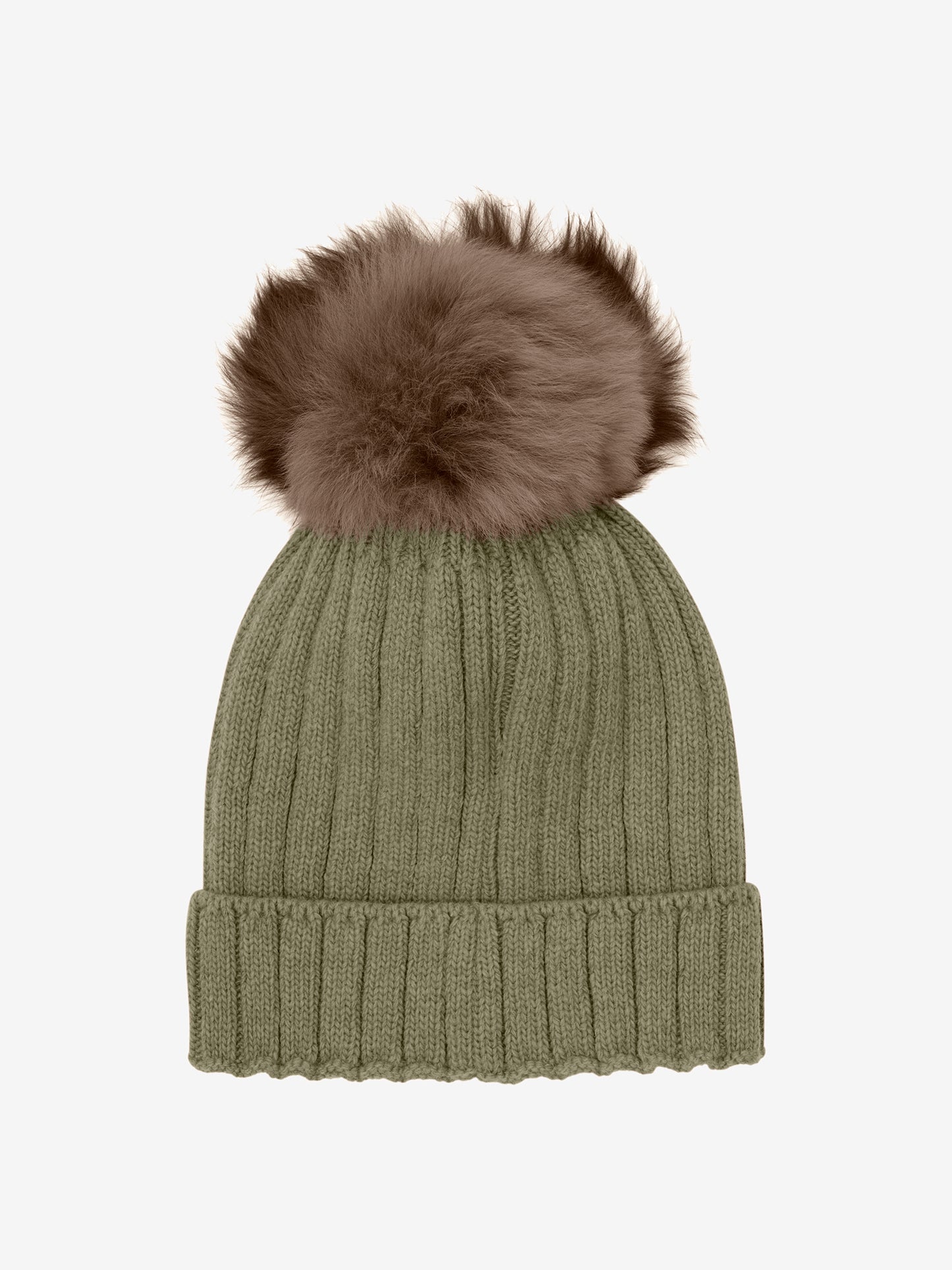 Hat Knit Alpaca Pompoms