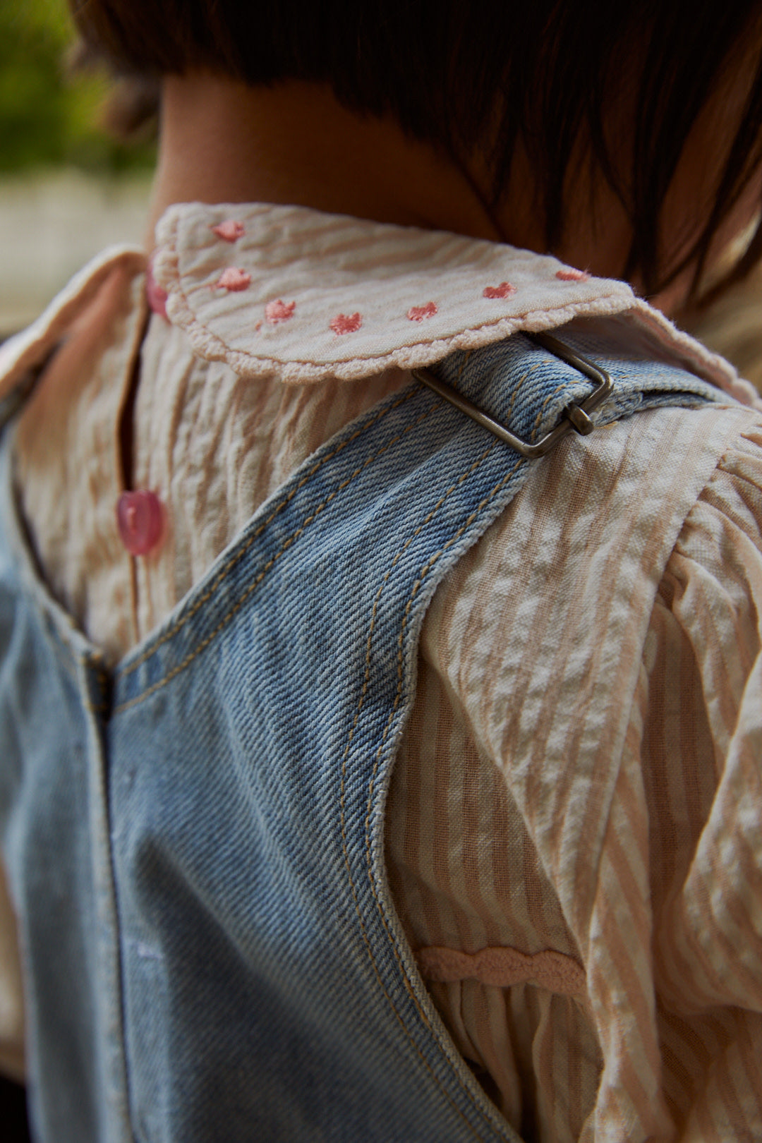 Seersucker Tunic with Heart Print