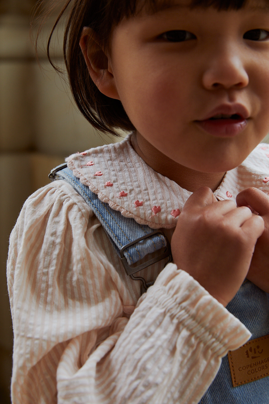 Seersucker Tunic with Heart Print