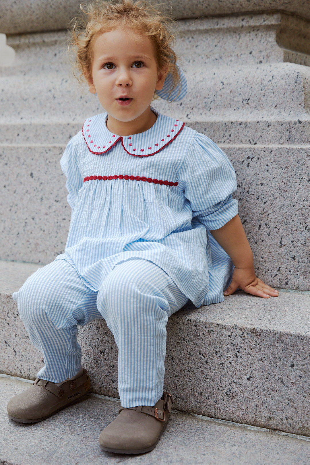Seersucker Tunic with Heart Print