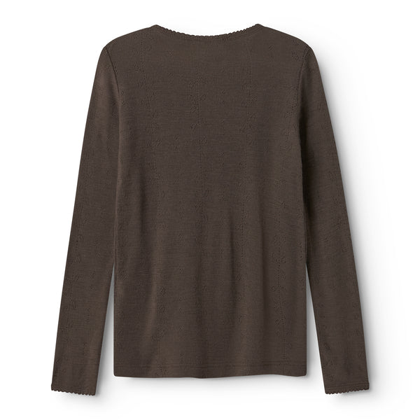 Tamra Langermet - Wool Pointelle