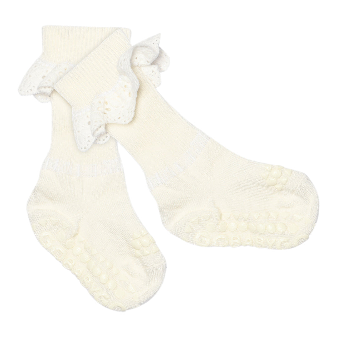 Non-Slip Socks Merino Wool w/lace