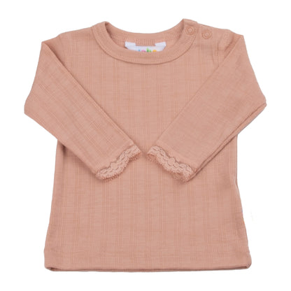 JOHA Blouse w/lace Peach