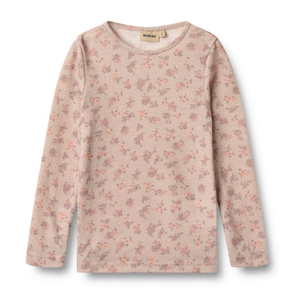 Wool T-Shirt L/S Alfie - Flowers