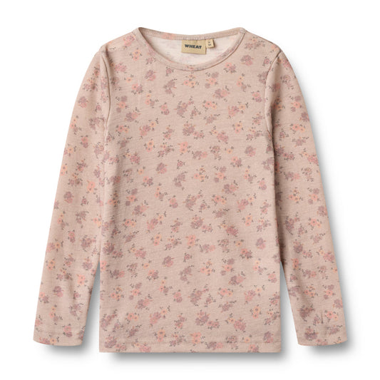 Wool T-Shirt L/S Alfie - Flowers