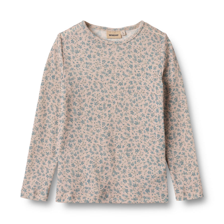 Wool T-Shirt L/S Alfie - Flowers