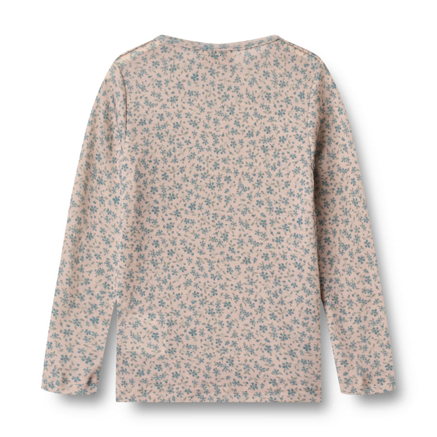 Wool T-Shirt L/S Alfie - Flowers