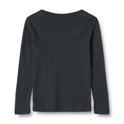 Wool Silk t-shirt L/S Alfie - Ribbed