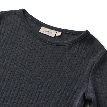 Wool Silk t-shirt L/S Alfie - Ribbed
