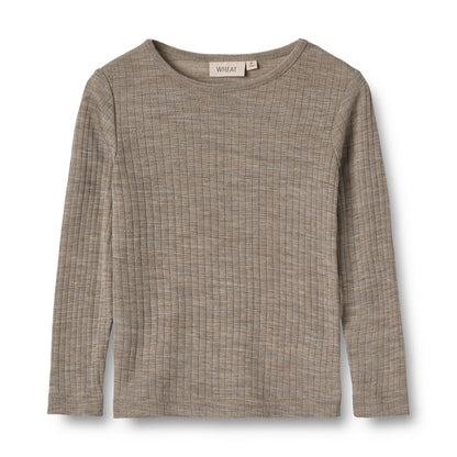 Wool Silk t-shirt L/S Alfie - Ribbed
