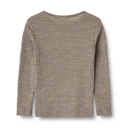 Wool Silk t-shirt L/S Alfie - Ribbed