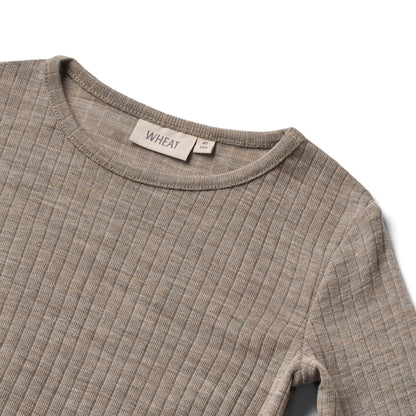Wool Silk t-shirt L/S Alfie - Ribbed
