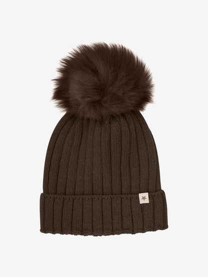 Hat Knit Alpaca Pompoms
